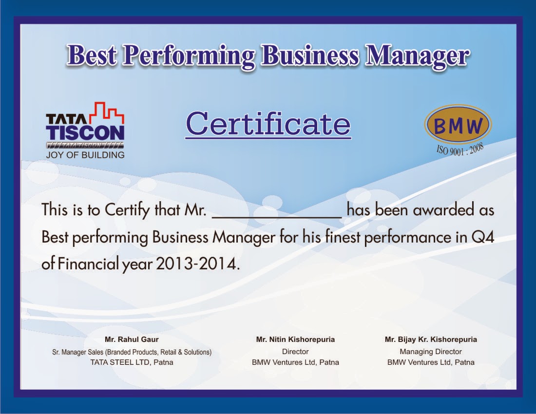 certificate design with blue colour