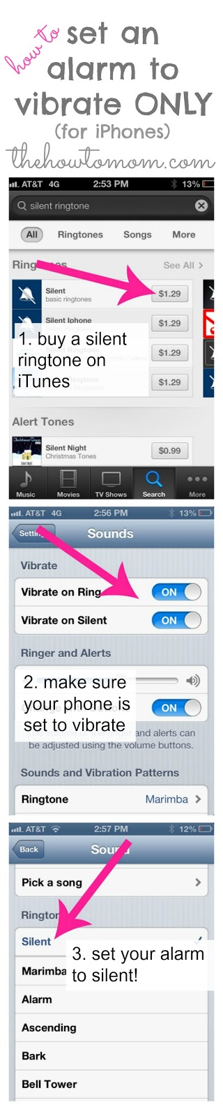 The How To Mom: how to set a vibrate only alarm on your iPhone
