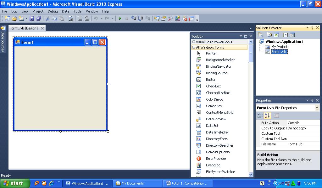 Cara menampilkan toolbox pada vb 2010