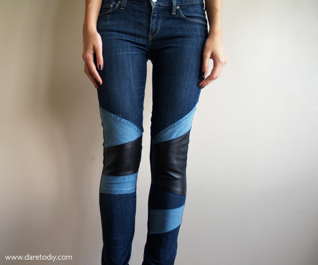 DIY Patchwork Denim Jeans 