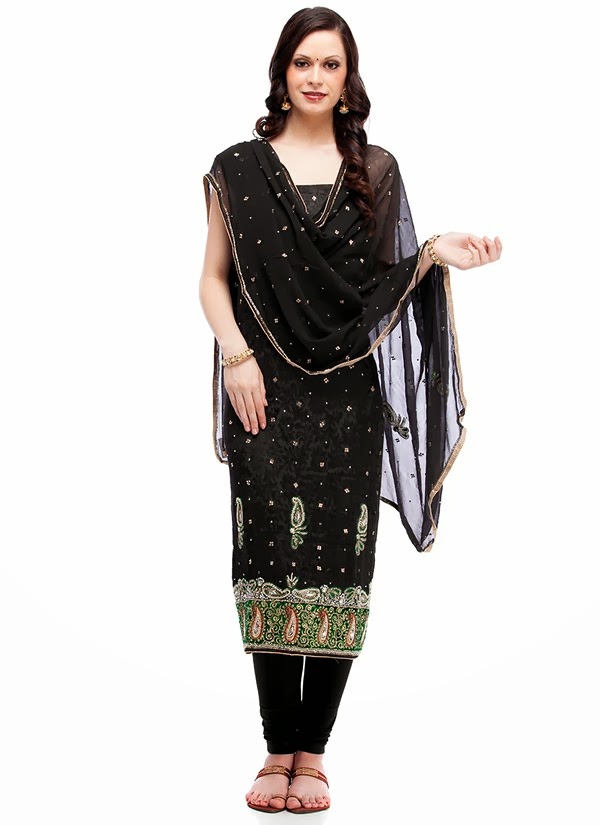 simple black salwar kameez