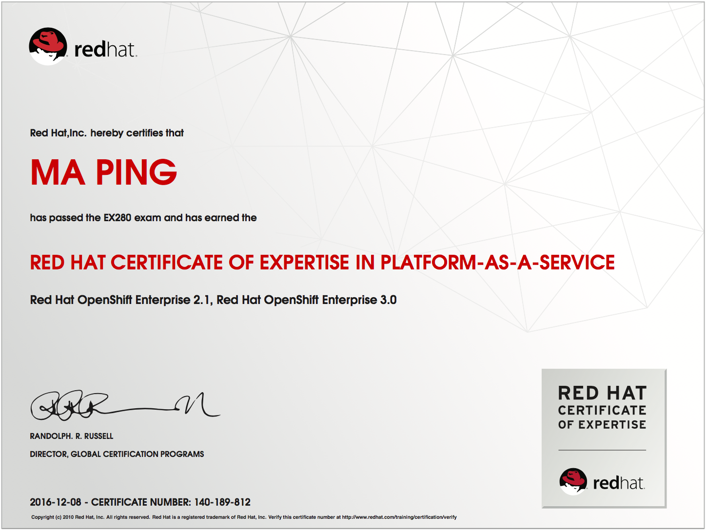 OpenShift 3.0 证书