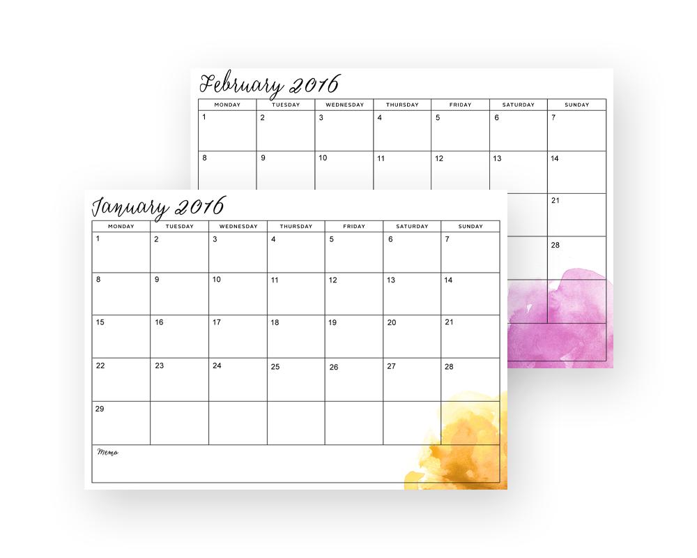 2016 Two Month Calendar Printables Nada M s Que Amor
