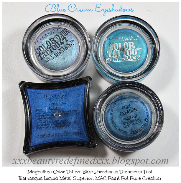 BeautyRedefined by Pang Blue Cream Eyeshadow Swatches