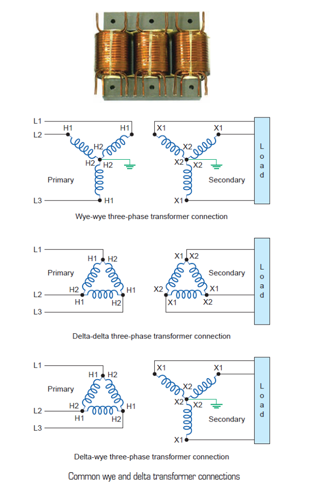 Common Wye And Delta Transformer Connections