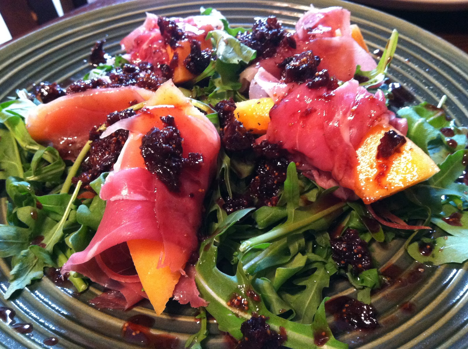 Rosemary Kitchen Witch Prosciutto & Melon with Fig and Port Wine Sauce