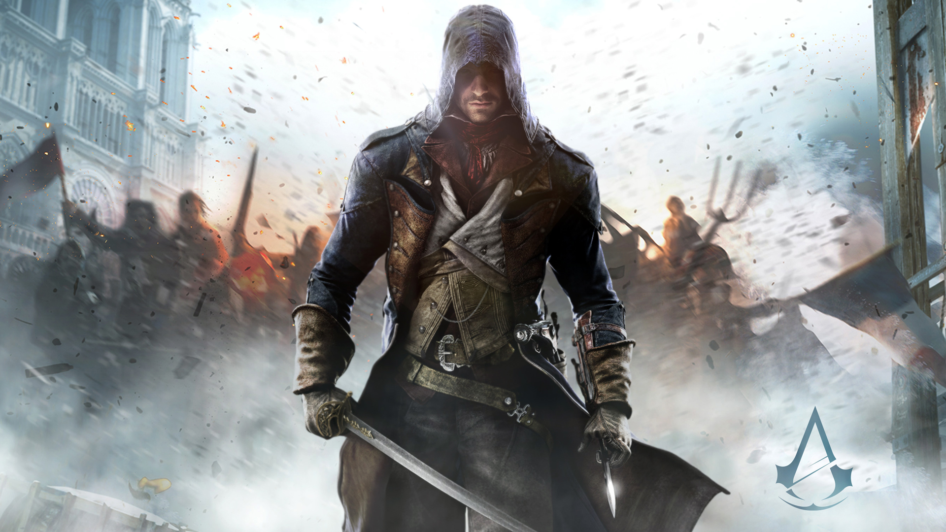 assassins creed unity w logo hd wallpaper unity download size