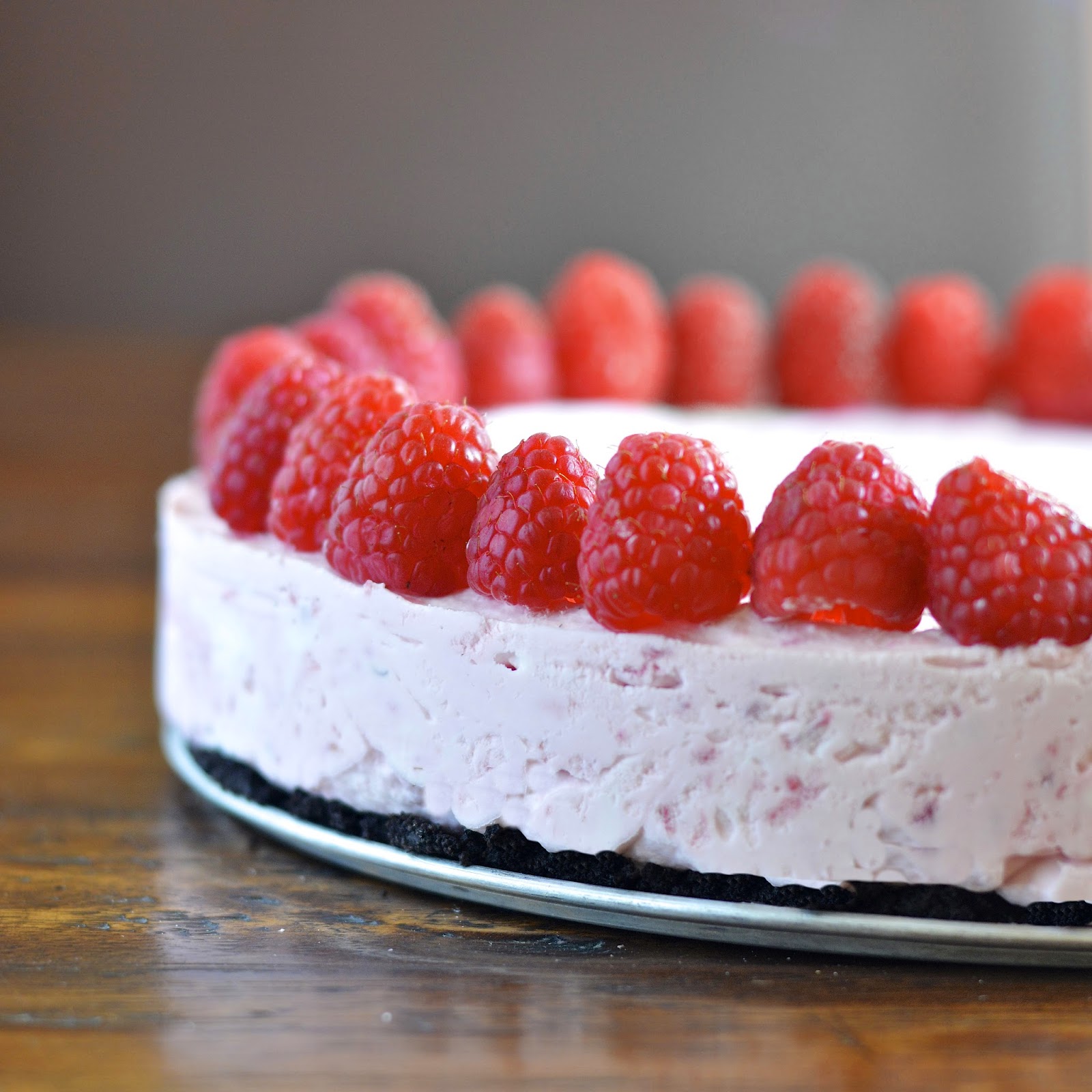 This frozen raspberry cheesecake is easy to make and decadent.