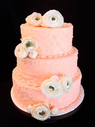 Flowers pink wedding cakes