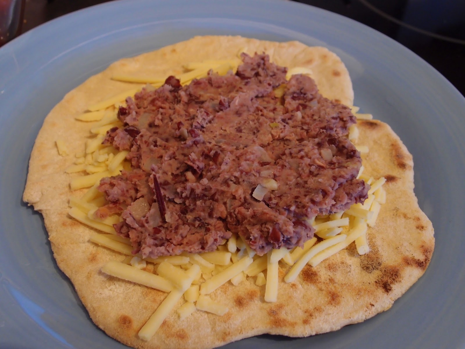 The VegHog Homemade tortillas with chargrilled vegetables, refried
