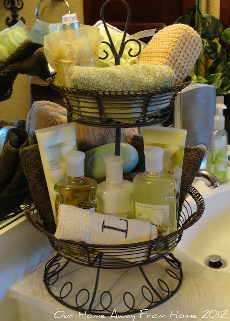 Our Home Away From Home: Tiered basket in the bathroom and ...