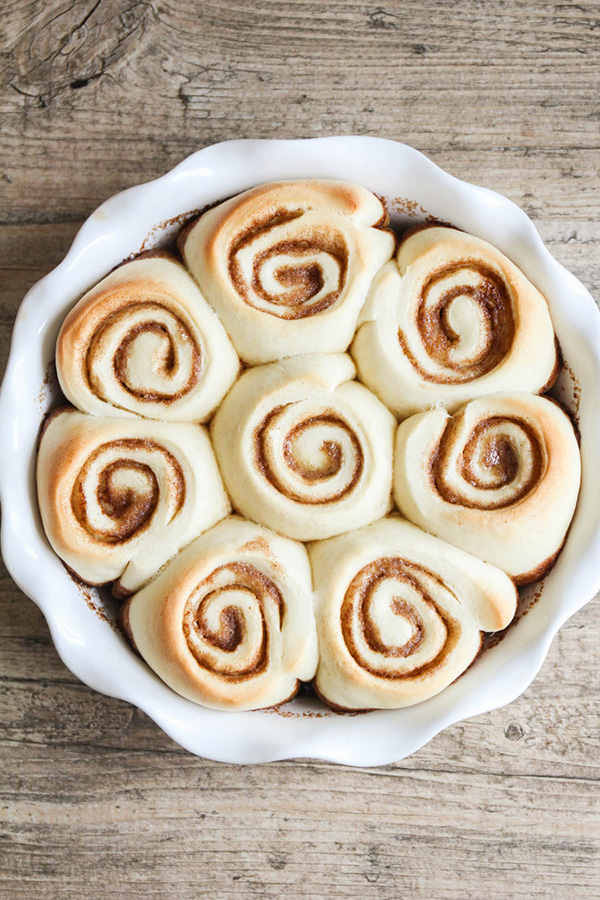 The Baker Upstairs One Hour Cinnamon Rolls with Vanilla Bean Cream
