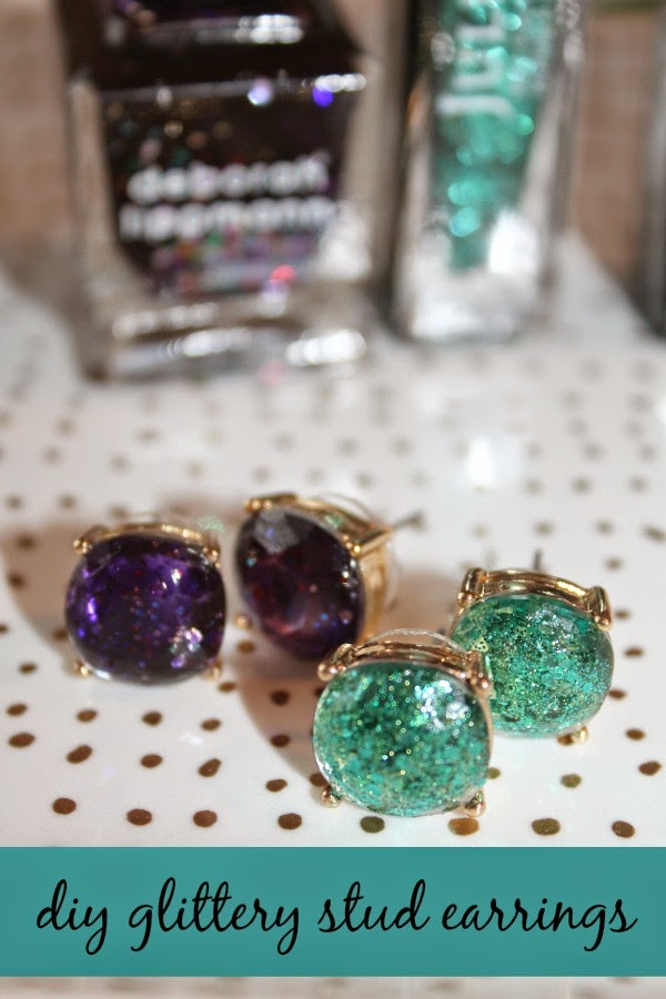 DIY Glittery Stud Earrings Sunny Days & Starry Nights