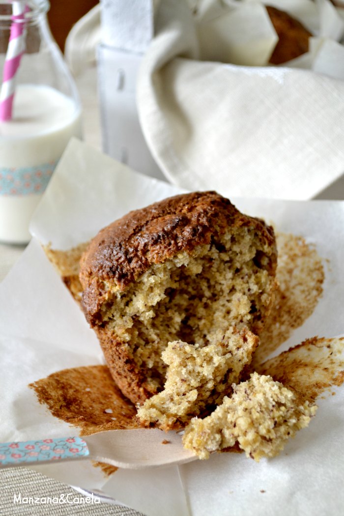 Manzana&Canela Muffins de plátano y avena, sanos y deliciosos.