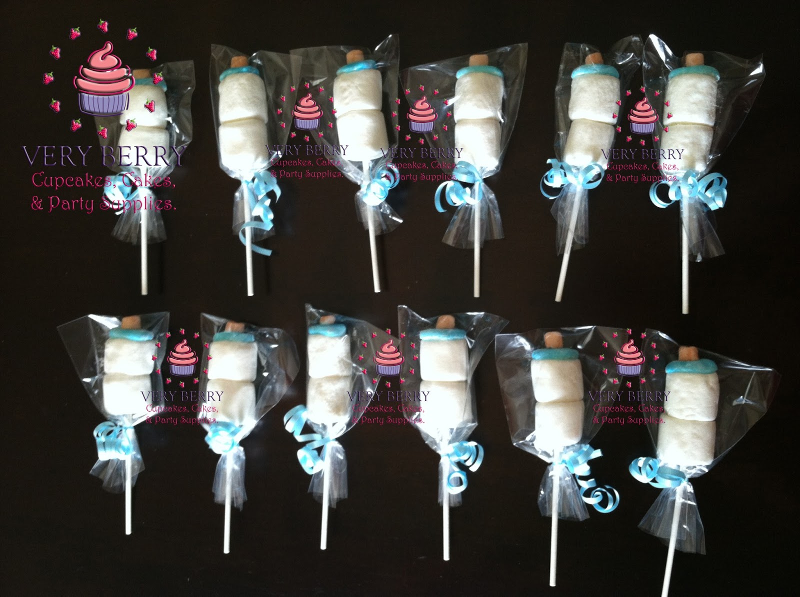 Veryberry Cupcakes BOY BABY SHOWER MARSHMALLOW POP FAVORS