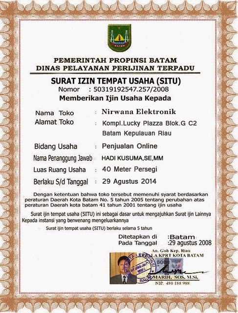 Tiara Cl Alkomar Ijin Usaha Proposal Usaha