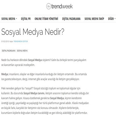 trendweek com - sosyal medya nedir