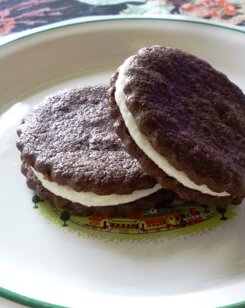 For Love of the Table Chocolate Shortbread Sandwich Cookies with Vanilla Buttercream Filling