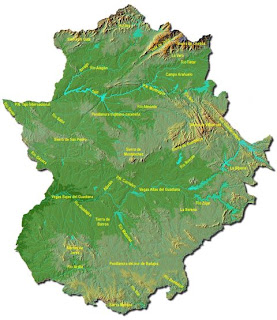 Mapa de Extremadura Región
