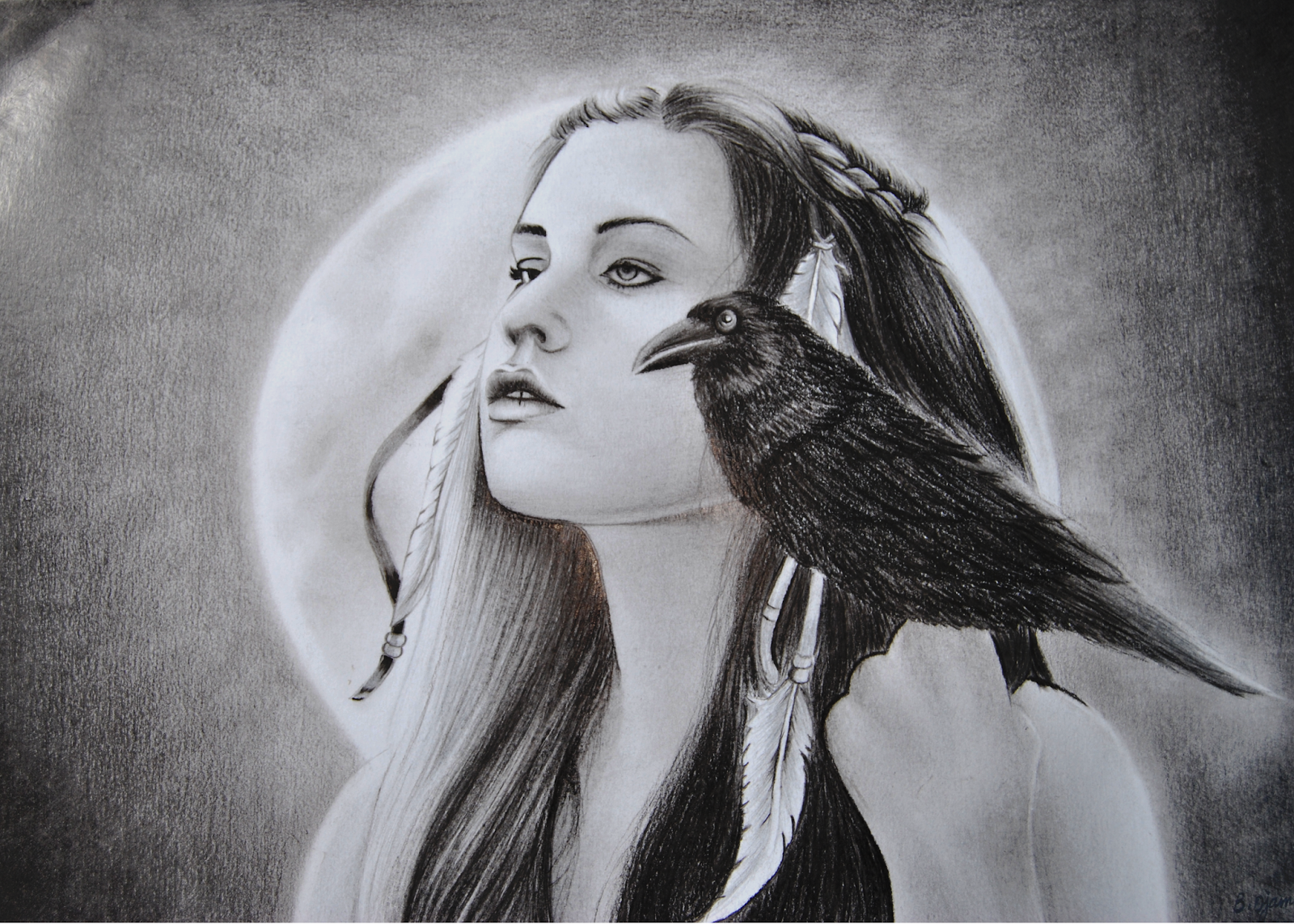 Baouche Art رسم بقلم الرصاص 2015 تحت ضوء القمر