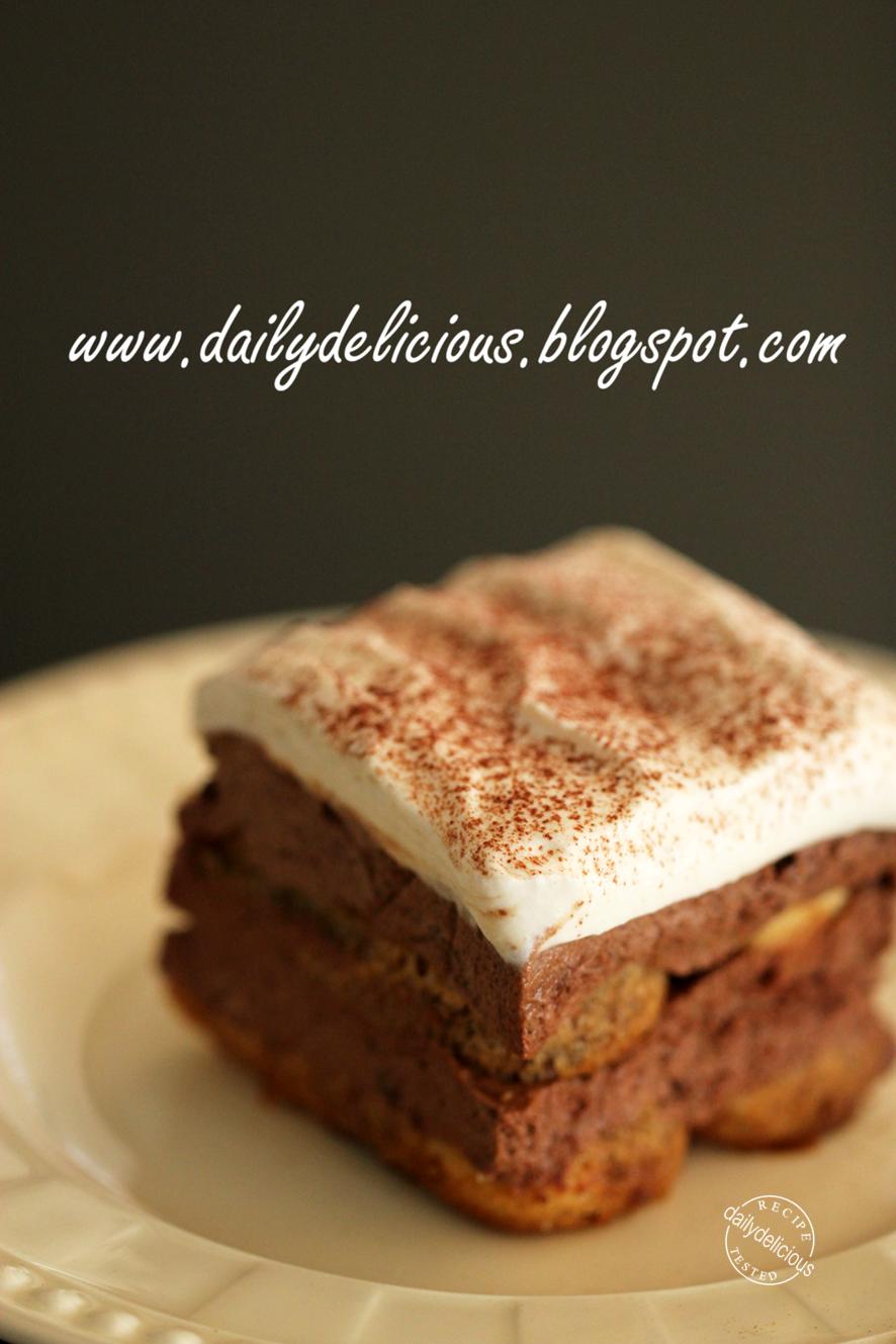 dailydelicious Diplomatico Chocolate and coffee no bake cake.