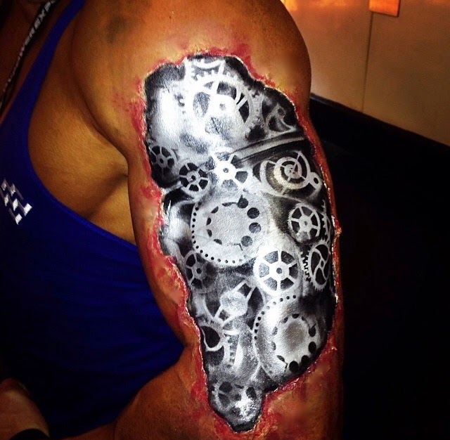 Makeup by Ashley BODYPOWER Machine Fitness mechanical body painting