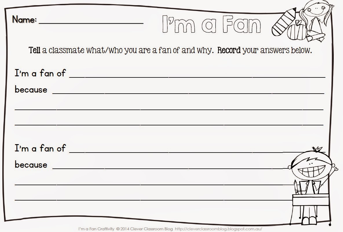 I'm a Fan Craftivity with FREE Printables