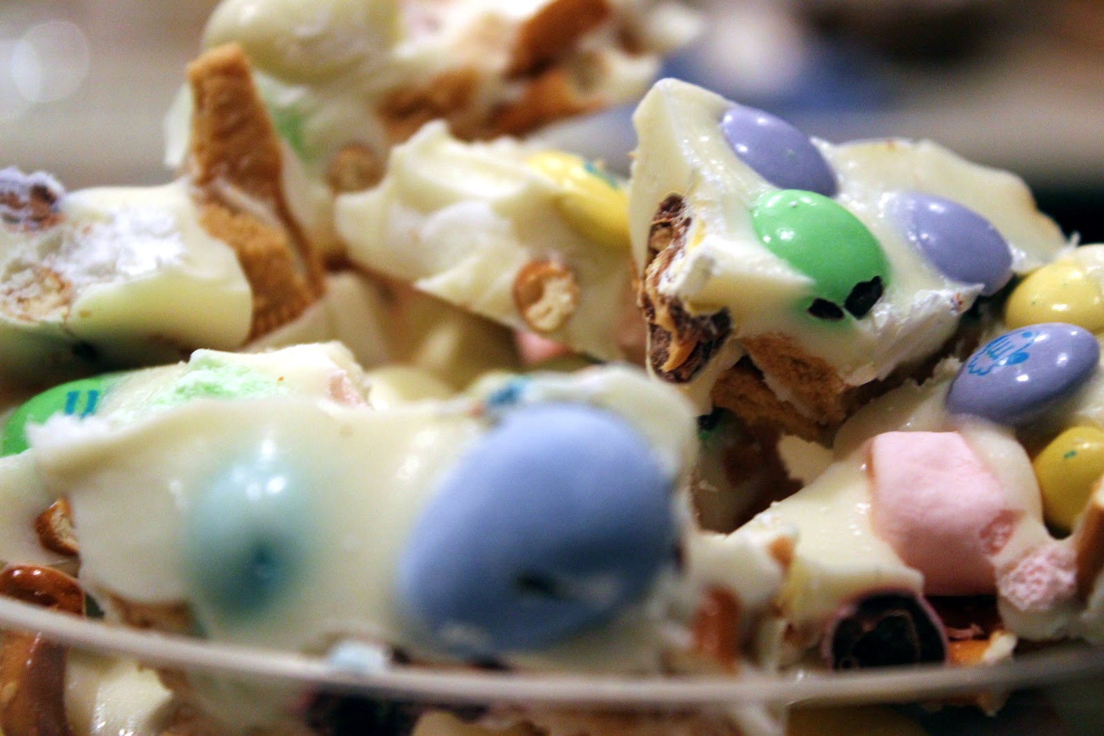 Easter Eats Bunny Bark pastels and pastries