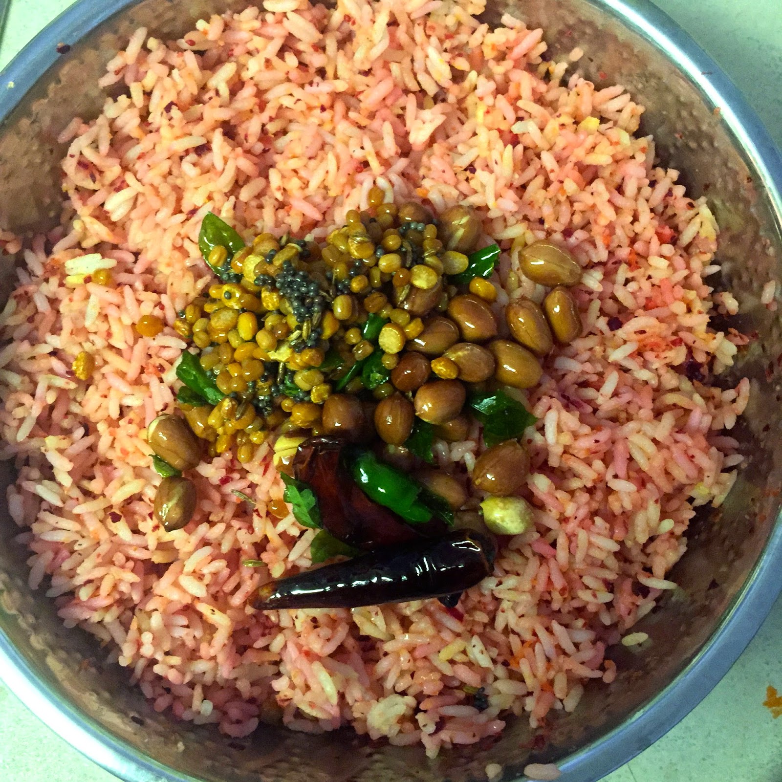 Cranberry Pulihora (Seasoned Cranbeery Rice) For a Healthy Lifestyle