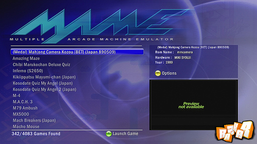 MAME 0.72 Release 2 para Xbox 360 MAME 0.72 Release 2 para Xbox 360