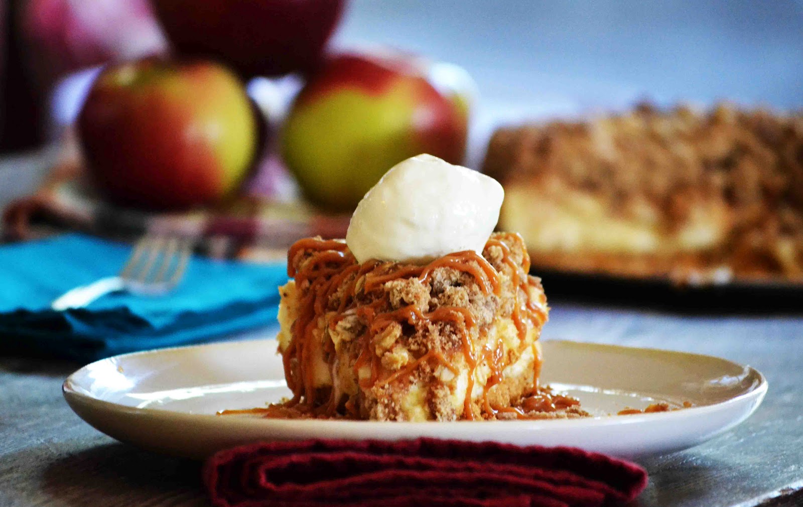 Bakeaholic Mama Caramel Apple Crisp Cheesecake The Secret Recipe Club