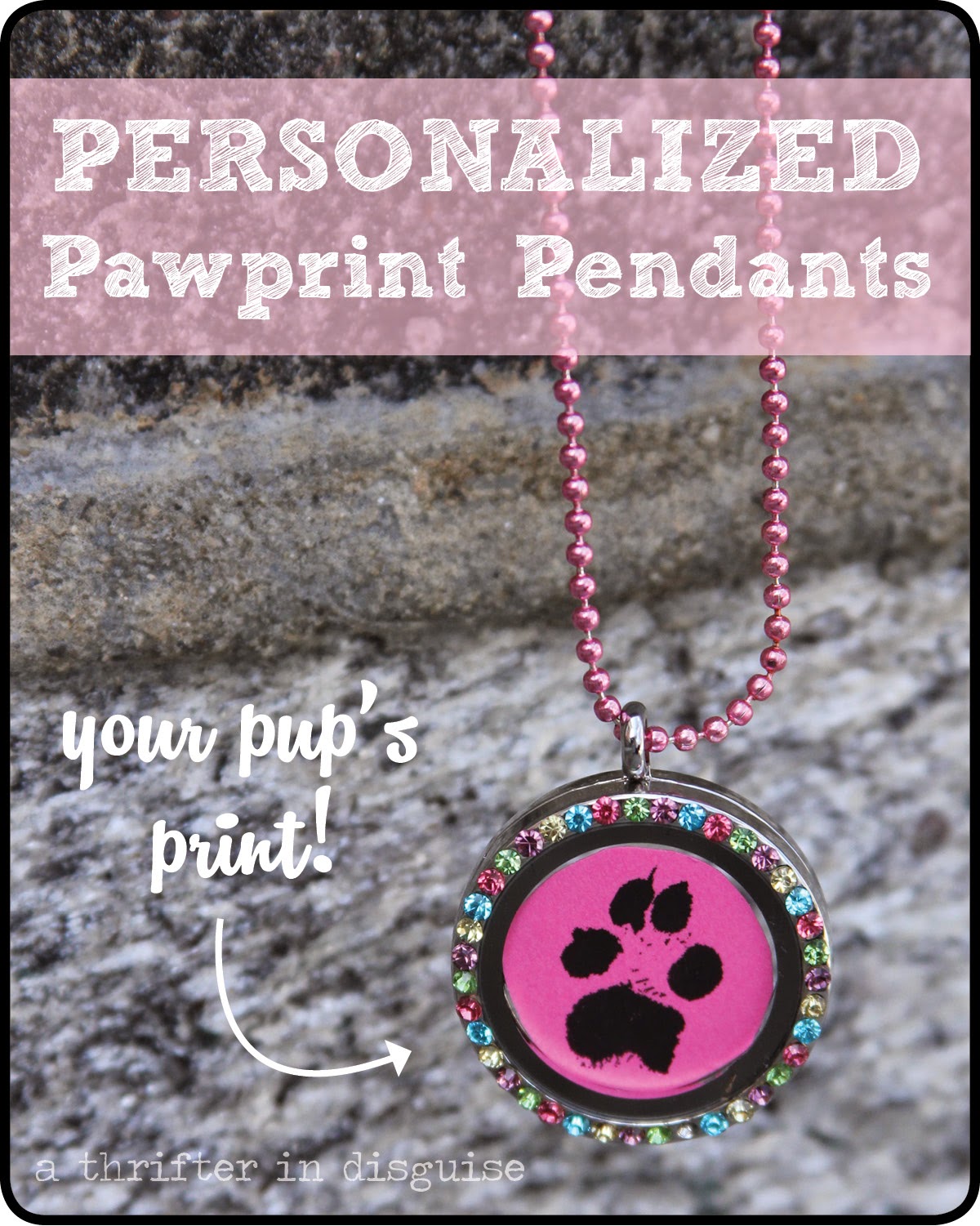 a thrifter in disguise diy personalized paw print pendants