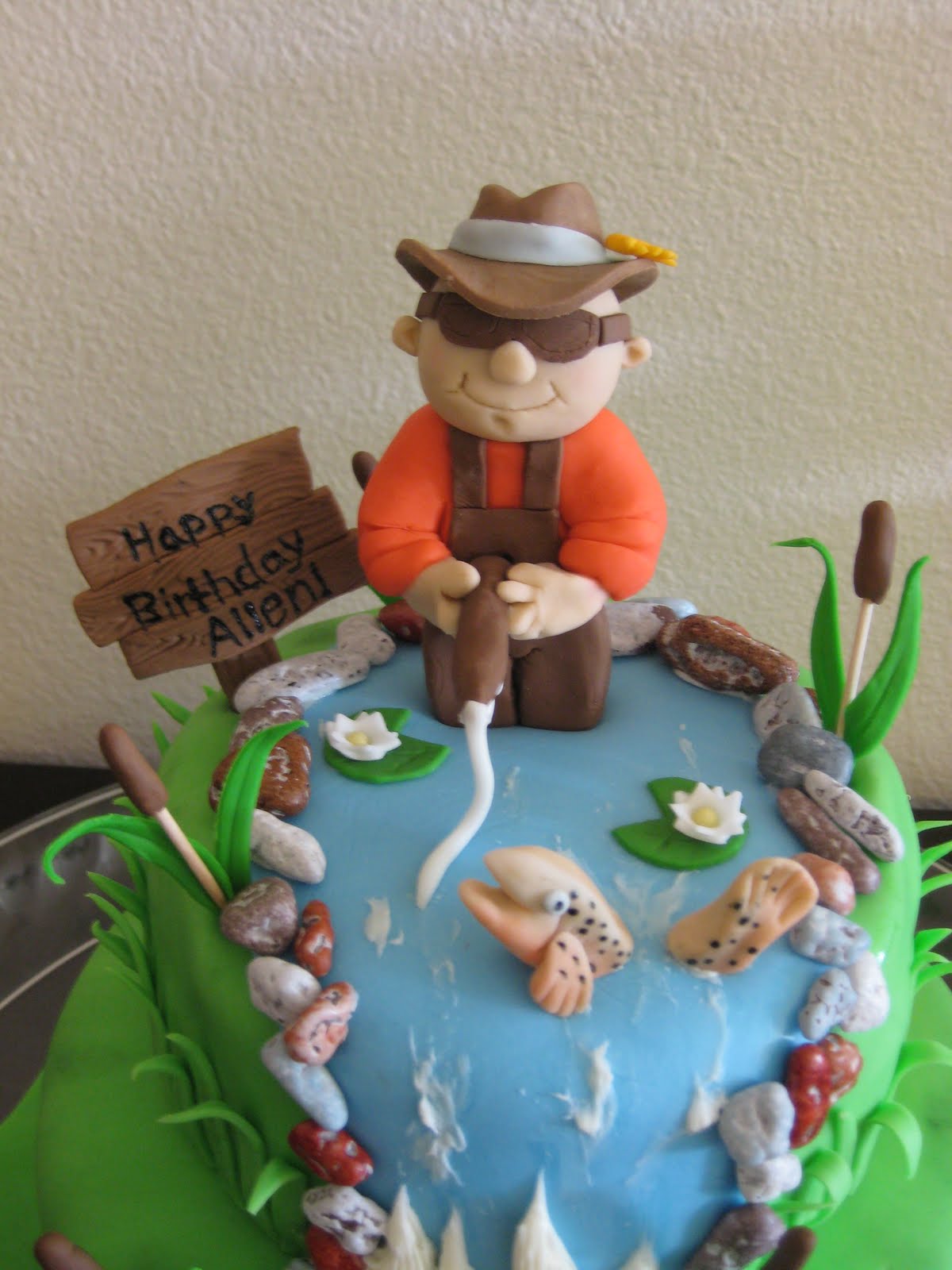 Bashert Cakes Fly Fishing Birthday Cake