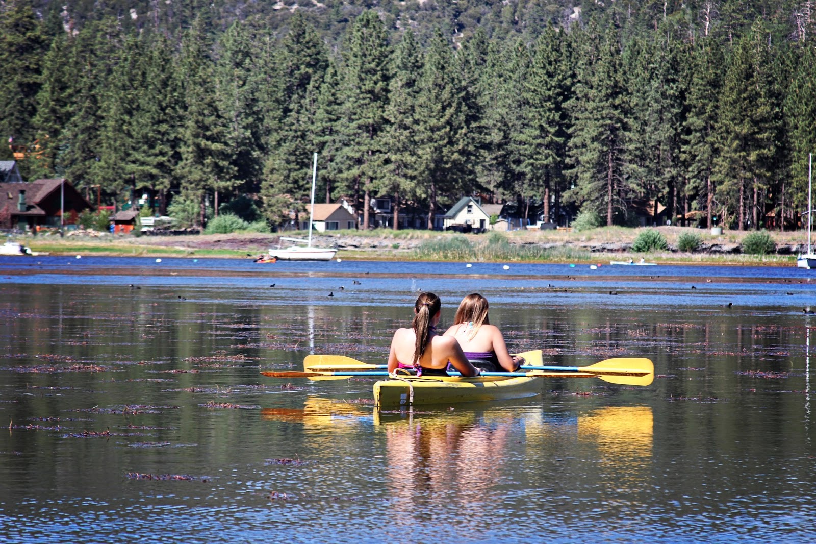 Raspberry Balloon Kayaking on Big Bear Lake