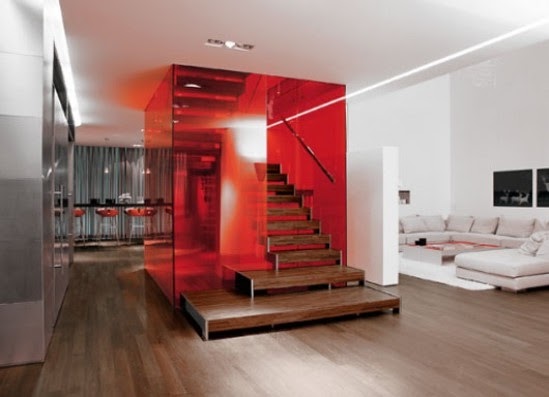 decora y disena: Apartamento en Blanco con acentos en color Rojo