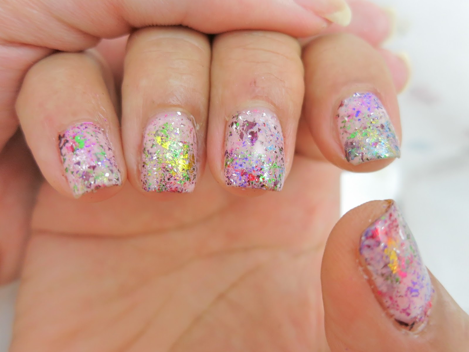 2. Pink Glitter Nails with Gold Foil Nail Art - wide 7