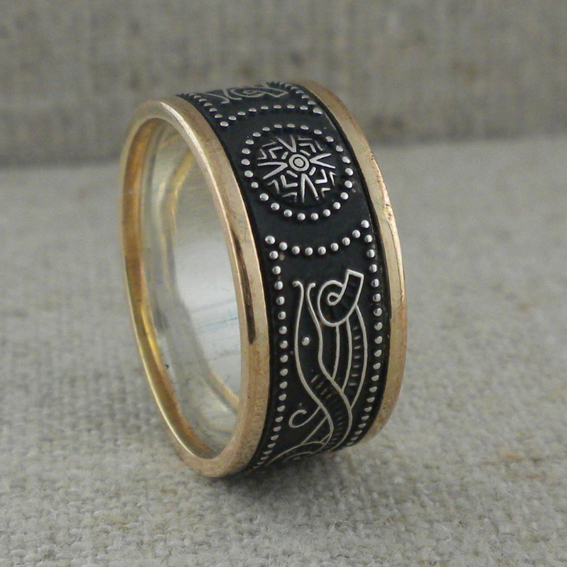 Celitic Warrior Shield Wedding Rings by Boru