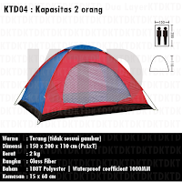 KTD04 krey tenda dome kapasitas 2 orang 1 layer