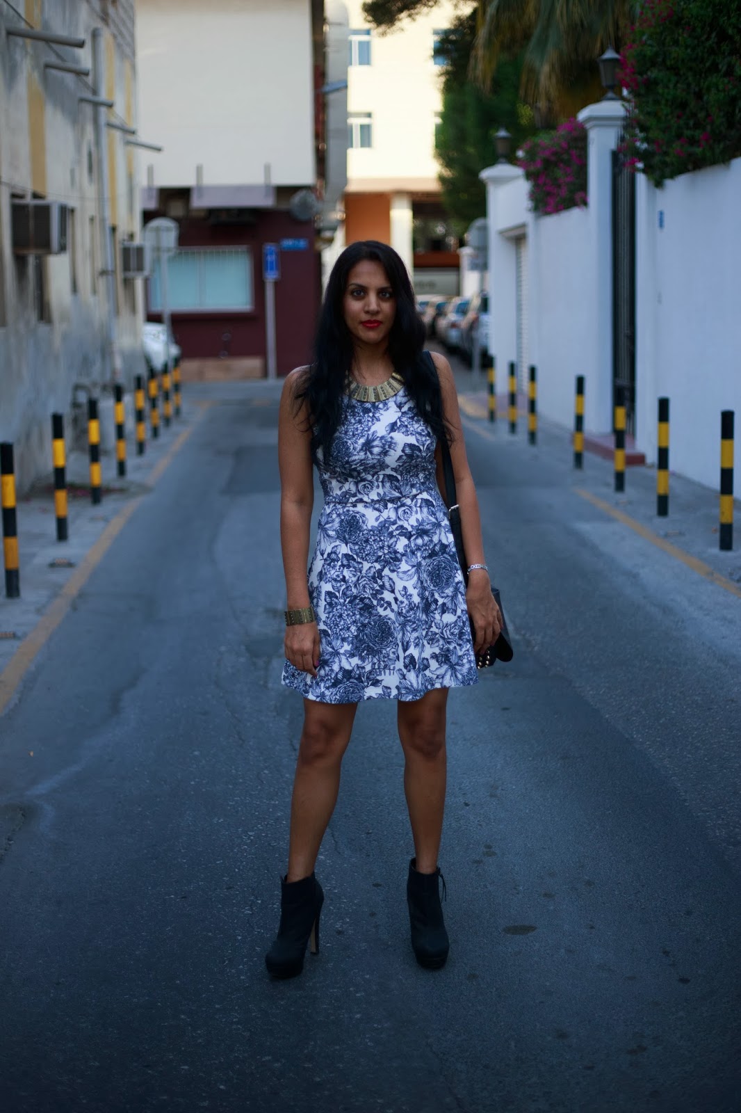 h&m floral skater dress