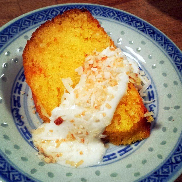 Dragon's Kitchen Semolina, Coconut & Marmalade Cake
