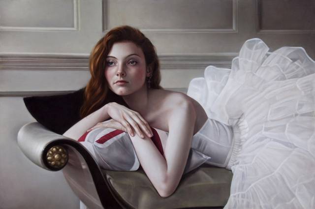 Mary Jane Ansell is a British artist who creates exquisite oil paintings that grace classical elegance with an almost regal oddity – capturing perfectly that eerie alienness so revered in fashion.