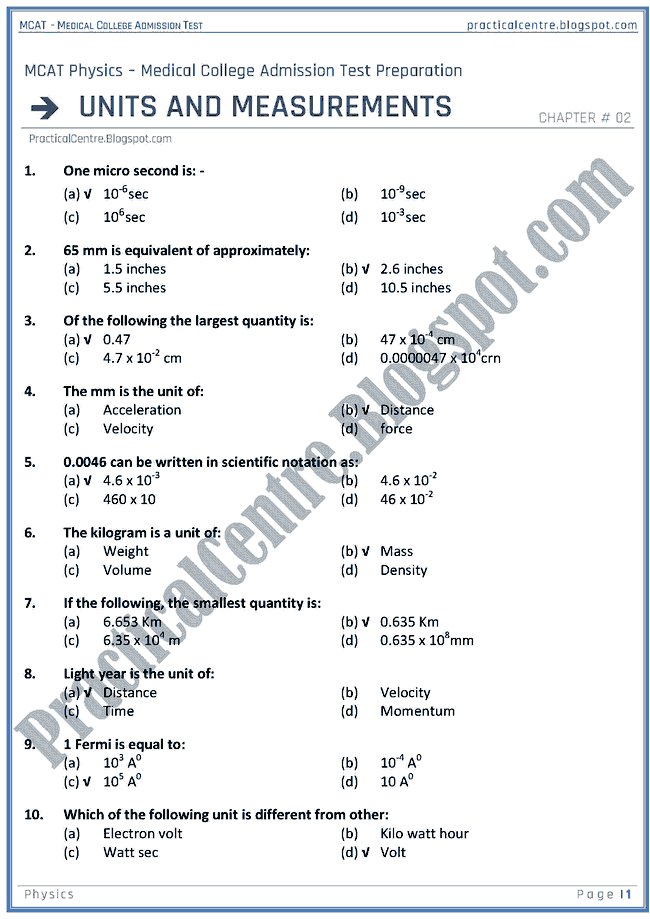 mcat-physics-units-and-measurements-mcqs-for-medical-admision-test