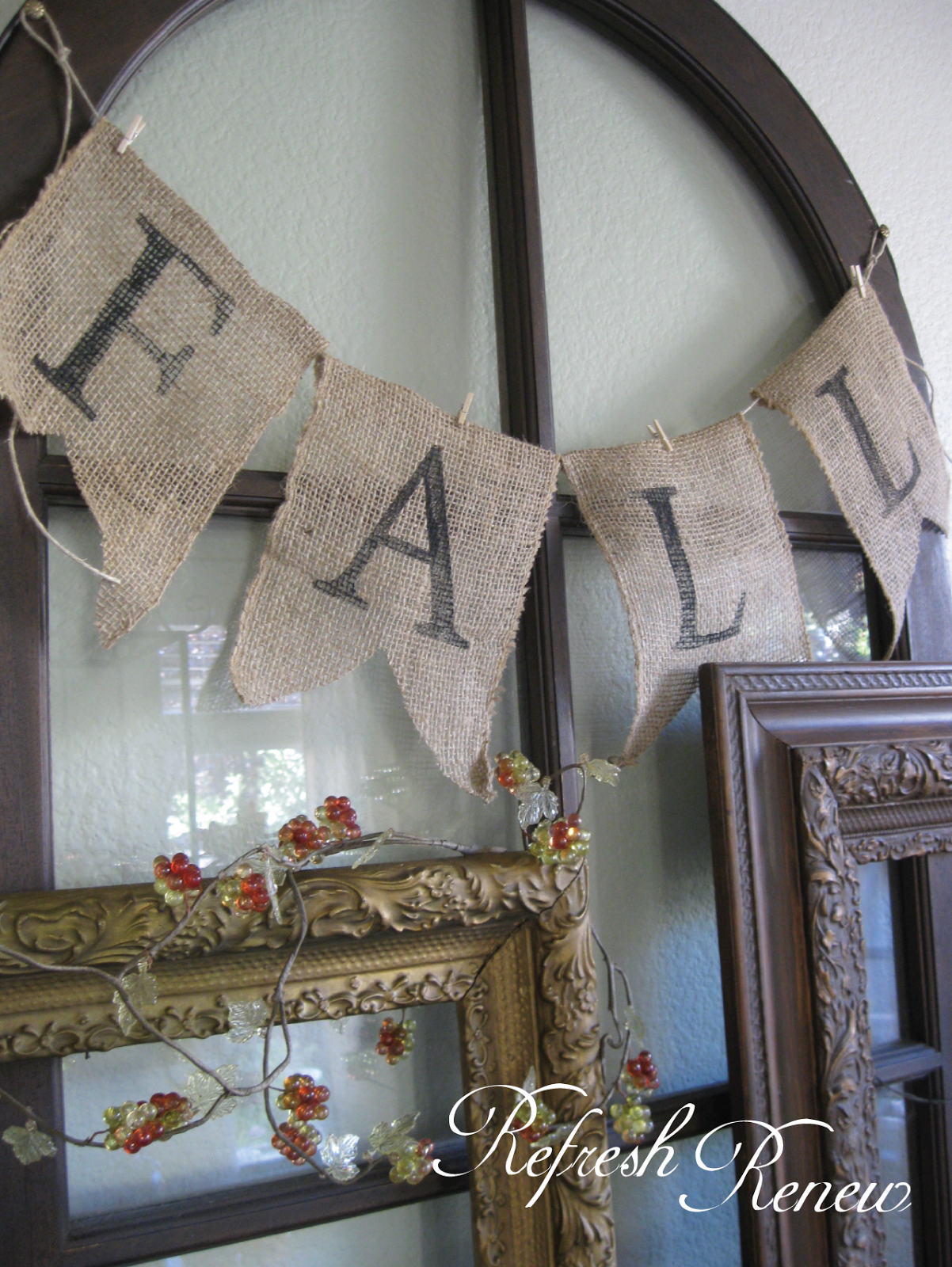 Refresh Renew Stamped Burlap BannerTutorial