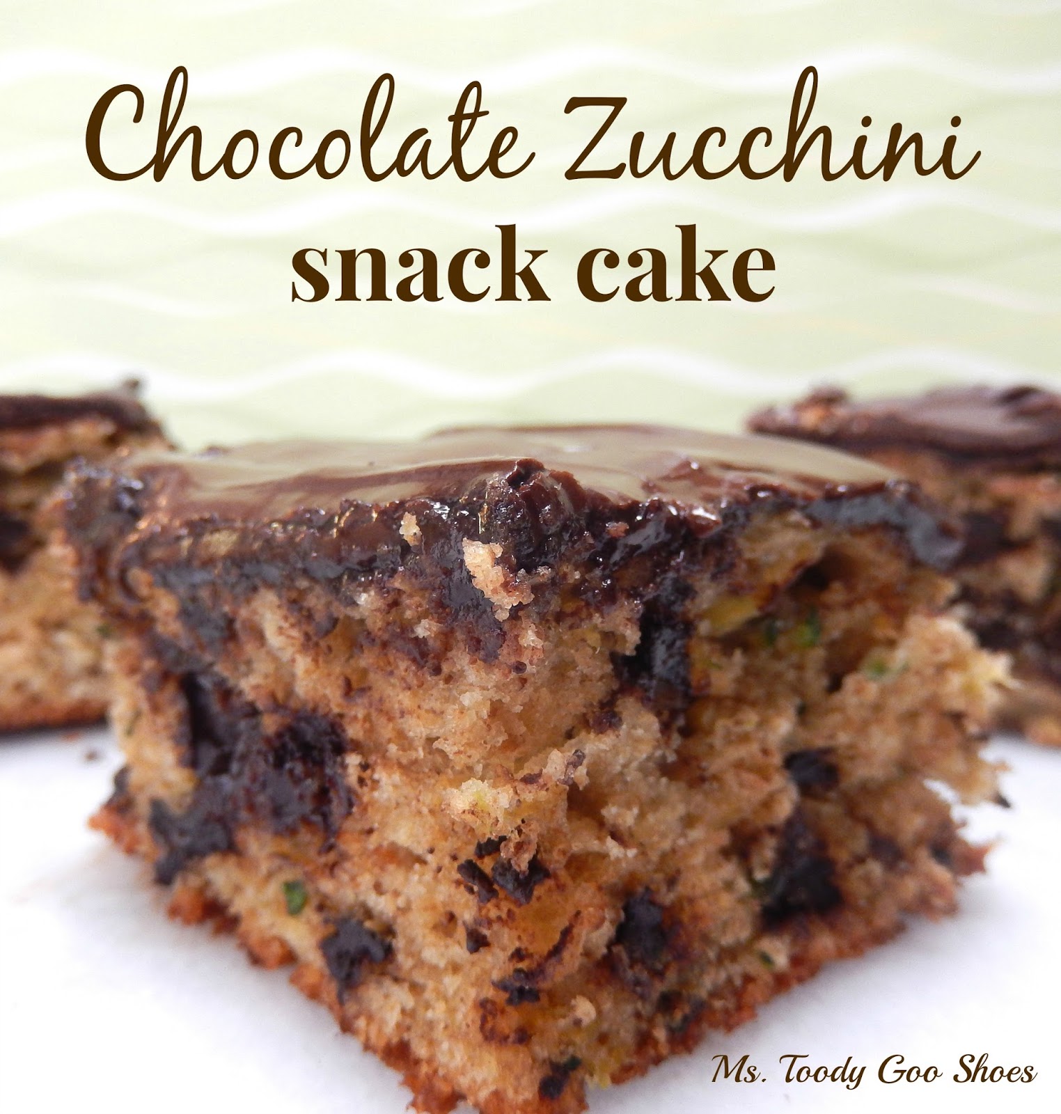 Ms. Toody Goo Shoes Chocolate Zucchini Snack Cake