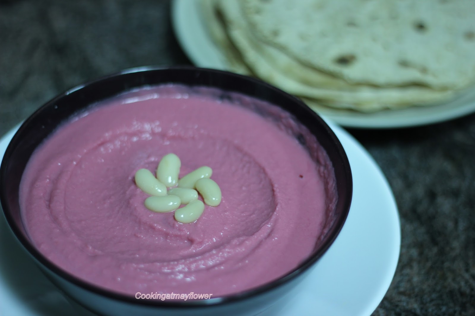 Cooking at Mayflower Pink bean dip