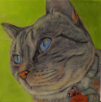 MaLee, a cat portrait in oils