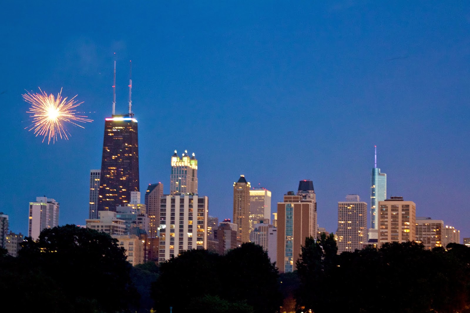 Chicago Fireworks from Lincoln Park