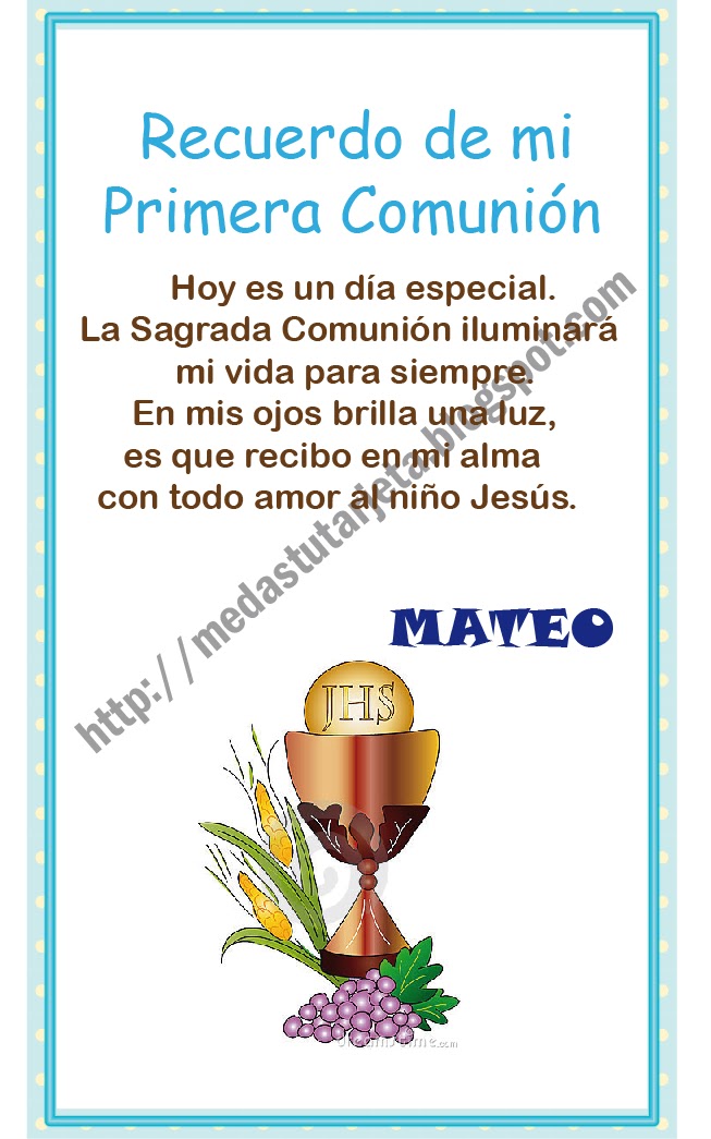 Me das tu TARJETA? Estampas Primera Comunión