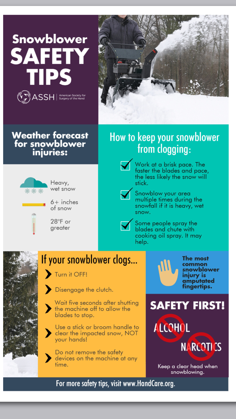 THE HAND CENTER OF WESTERN MASSACHUSETTS WInter Weather Snow blower