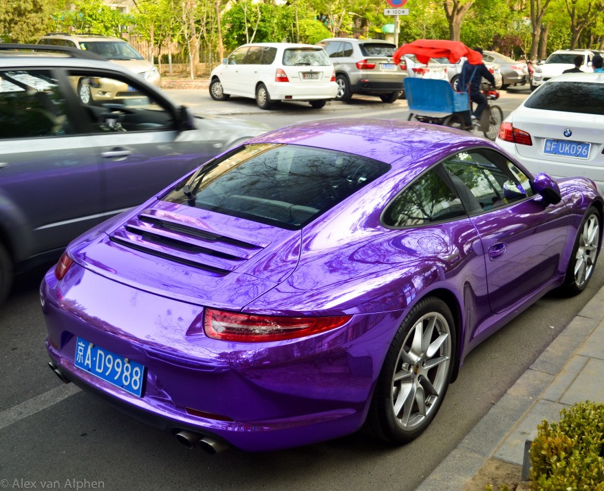 Shining Purple Porsche 991 Carrera S In China